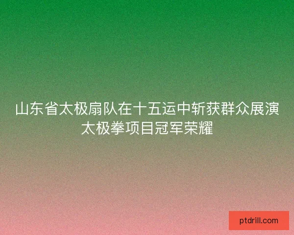 山东省太极扇队在十五运中斩获群众展演太极拳项目冠军荣耀