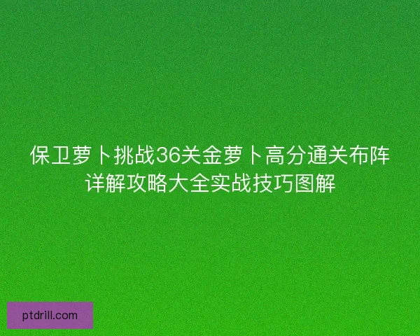 保卫萝卜挑战36关金萝卜高分通关布阵详解攻略大全实战技巧图解
